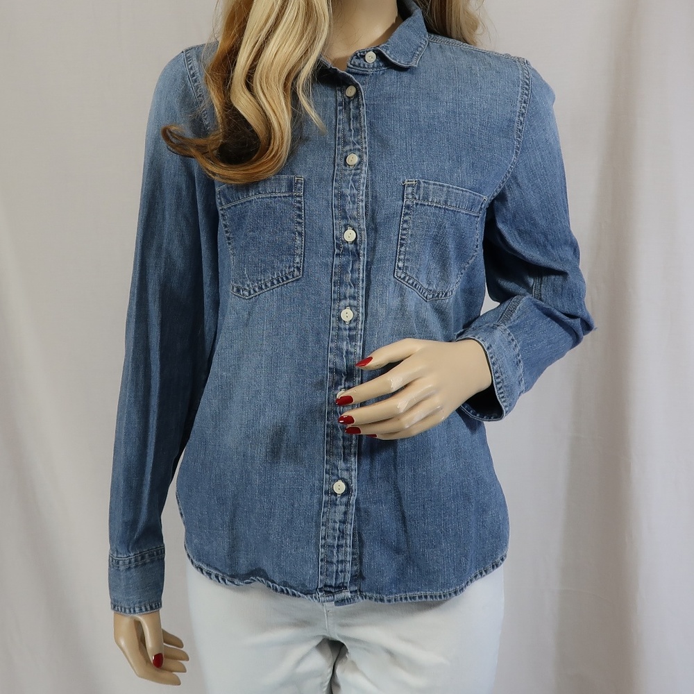 J.Crew Denim Button Down Blouse Size 6